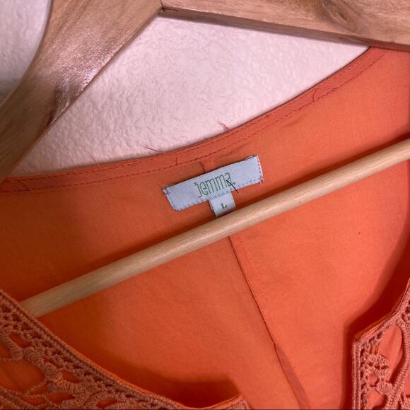 Jemma Orange Lace Overlay Tunic Large - Picture 2 of 11